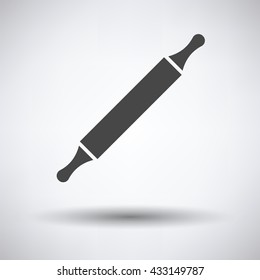Bakery pin-roll icon on gray background with round shadow. Vector illustration.