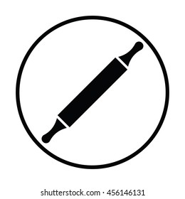 Bakery pin-roll icon. Thin circle design. Vector illustration.