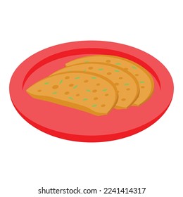 Bakery pita icon isometric vector. Bread dish. Meal cuisine
