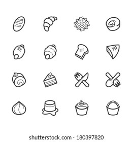 bakery popular vector icon set on white background