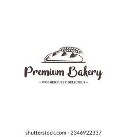 Bakery premium quality design logo, cakes logo, bread vector