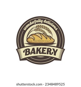Bakery premium quality design logo, cakes logo, bread vector