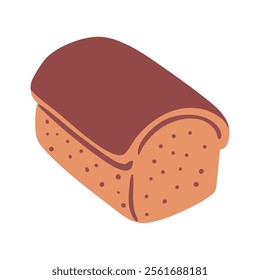 Bakery product. Bread made from wheat flour. Food and cooking. Flat vector illustration isolated on white background