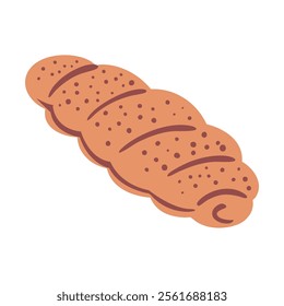 Bakery product. Bread made from wheat flour. Food and cooking. Flat vector illustration isolated on white background