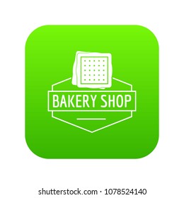 Bakery product icon green vector isolated on white background
