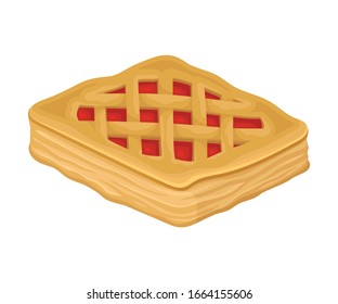 Bakery Product with Jam Filling Vector Illustrated Item