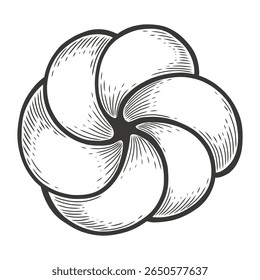 Bakery product sketch engraving vector illustration Imitation scratchboard style. Black and white hand drawn image	
