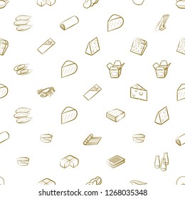 Bakery products, Cheeses, Japanese food, Seafood and Table setting set. Background for printing, design, web. Usable as icons. Seamless. Color.