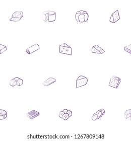 Bakery products and Cheeses set. Background for printing, design, web. Usable as icons. Seamless. Color.