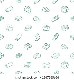 Bakery products and Cheeses set. Background for printing, design, web. Usable as icons. Seamless. Color.