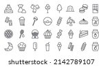 Bakery products, chocolate, candies, sweets icon set. Confectionery isolated vector line icons