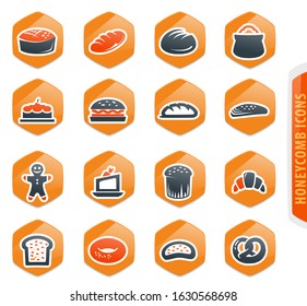 Bakery products color vector icons for user interface design