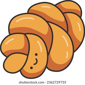 Bakery products, croissant, baguette. Vector illustration