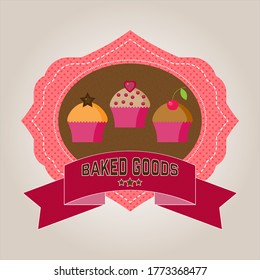 productos de panadería cupcakes vector