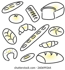 bakery products doodle sketch icons set eps10