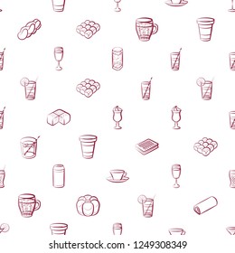 Bakery products and Drinks set. Background for printing, design, web. Usable as icons. Seamless. Color.