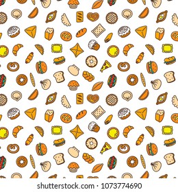 Bakery products. Fast food. Patty pattern color