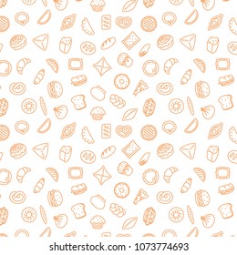 Bakery products. Fast food. Patty pattern stroke