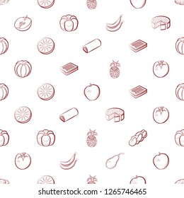 Bakery products and Fruits set. Background for printing, design, web. Usable as icons. Seamless. Color.