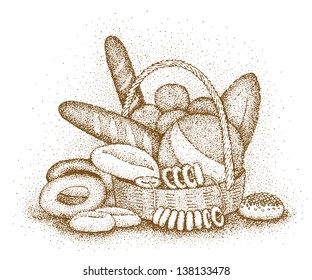 Bakery products hand-drawn illustration