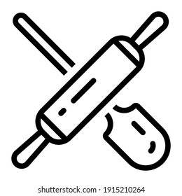 Bakery products icon vector. bake illustration sign. rolling pin symbol.