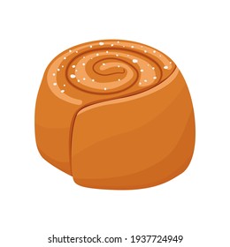 Bakery products. Loaf of bread. Cinnamon rolls with icing.