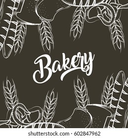 bakery products over black background. vector illustration