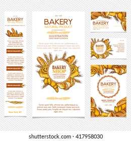 Bakery Products Restaurant Menu Template Page Template Business Card, Vector Illustration 