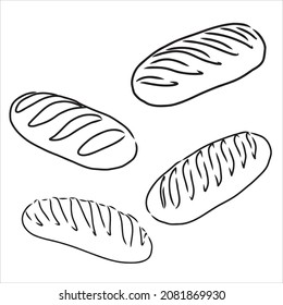 bakery products. set of vector sketches bakery products vector