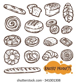 Bakery Products Sketch Set