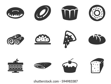 Bakery products vector icons for user interface design