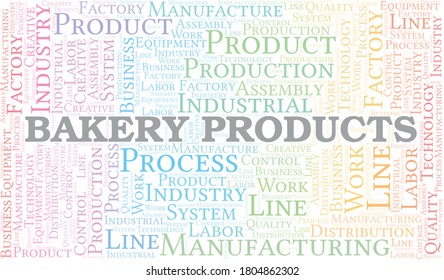 Productos de panadería nube de palabras crear sólo con texto.