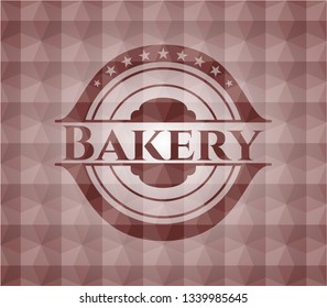 Bakery red seamless geometric emblem.