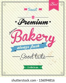 Bakery Retro Design Template. Vector