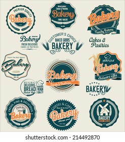 Bakery retro labels collection