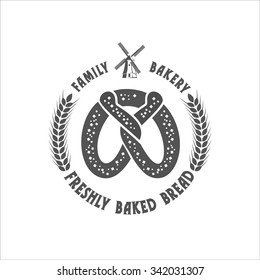 Bakery, retro monochrome vector logo. 