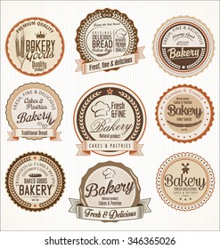 Bakery retro vintage badges collection