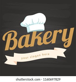 Bakery Ribbon Chef Hat Icon Background Vector Image

