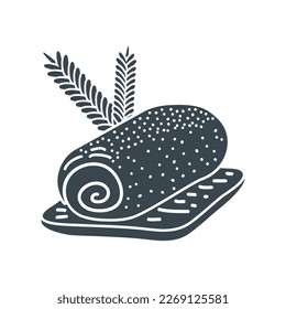 panadería roll panadería doodle icono aislado