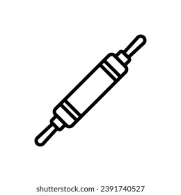 Bakery Rolling Pin Outline Icon Vector Illustration