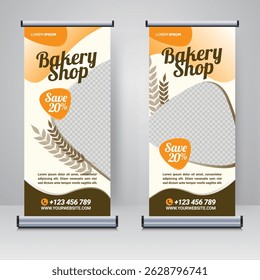 Bakery rollup or X banner design template