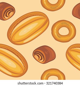 Bakery. Seamless background for a wrapping design. Vector
