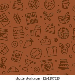 Bakery seamless brown pattern