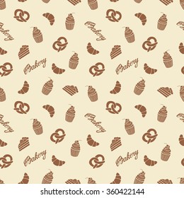 Bakery seamless pattern. Simple food texture.