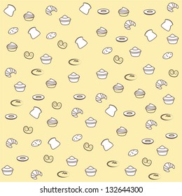 Bakery seamless pattern vector