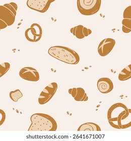 Bakery Seamless Pattern vector illustration