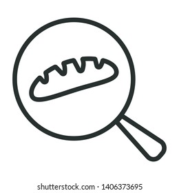 bakery search - minimal line web icon. simple vector illustration. concept for infographic, website or app.