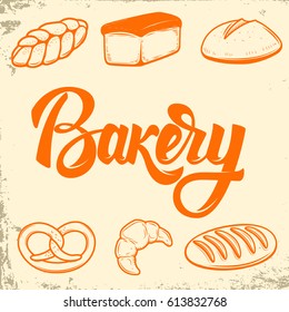 Bakery. Set of bread icons. Design elements for logo, label, emblem,sign. Vector illustration