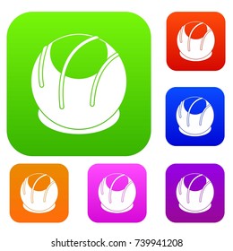 Bakery set icon color in flat style isolated on white. Collection sings vector illustration