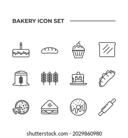 bakery set icon, isolated bakery set sign icon, vector illustration